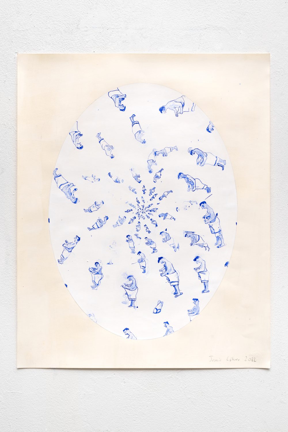 into the blue, 2022, 50 x 40 cm, Tusche auf Papier, Foto: Jana Buch